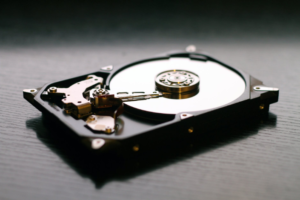 a hard drive on the table